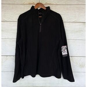 Swiss Alps Fleece Shirt Mens Size XL Black Fleece Zip Neck‎ Jacket Shirt New